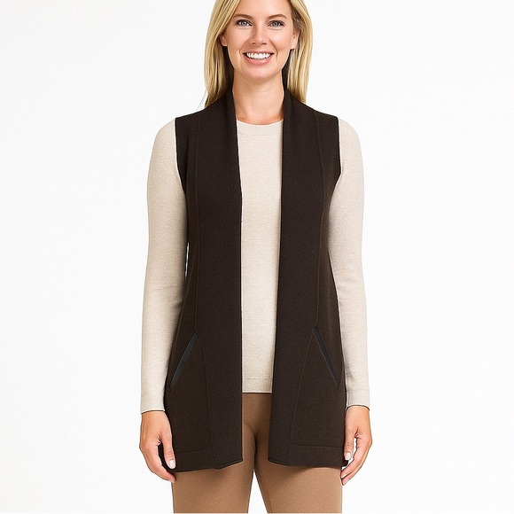 Kinross Cashmere Sleeveless Cardigan Vest S
Quiet Luxury Minimalist Longline - Picture 1 of 8
